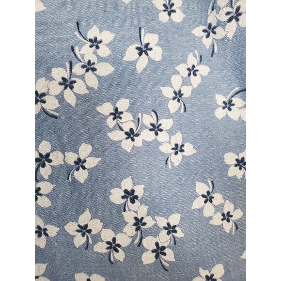 Draper James x Land's End Women's M Blue Floral Button Up Pajama Top - Picture 3 of 6